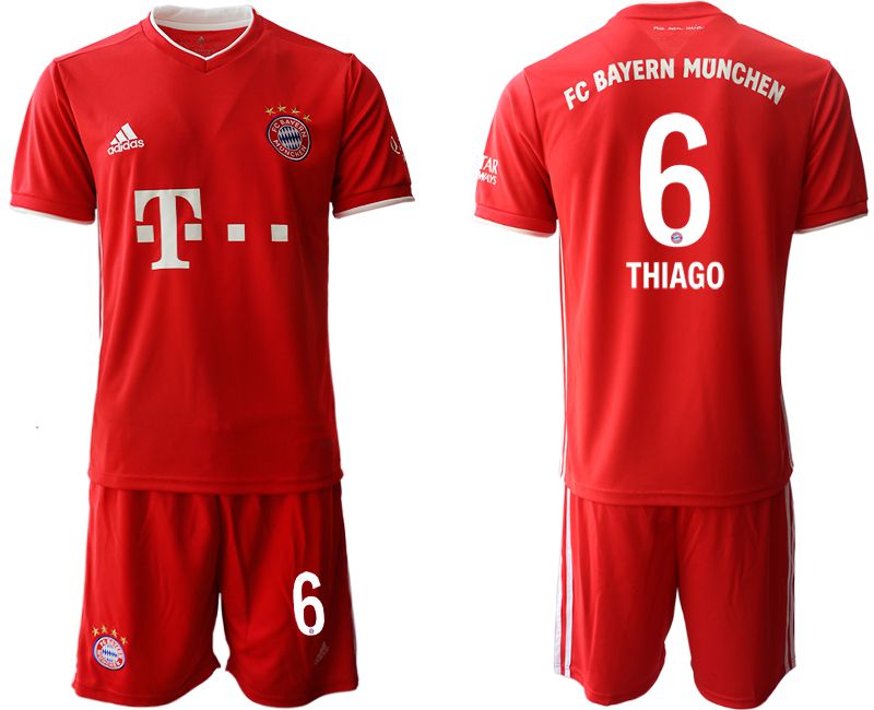 Men 2020-2021 club Bayern Munich home #6 red Soccer Jerseys->bayern munich jersey->Soccer Club Jersey